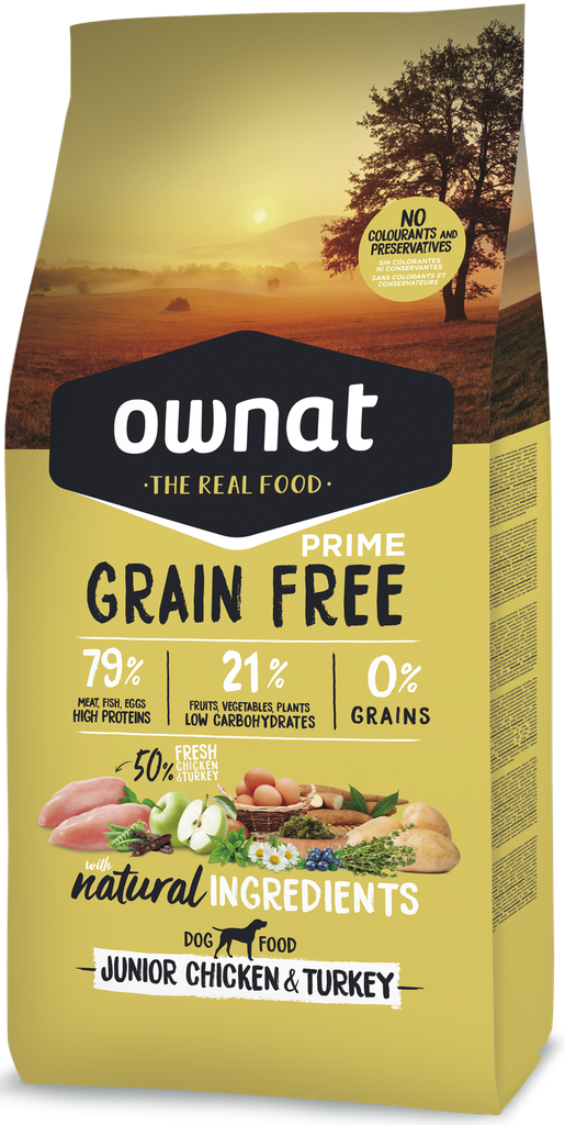 OWNAT GF PRIME JUNIOR CHICKEN&TURKEY DOG