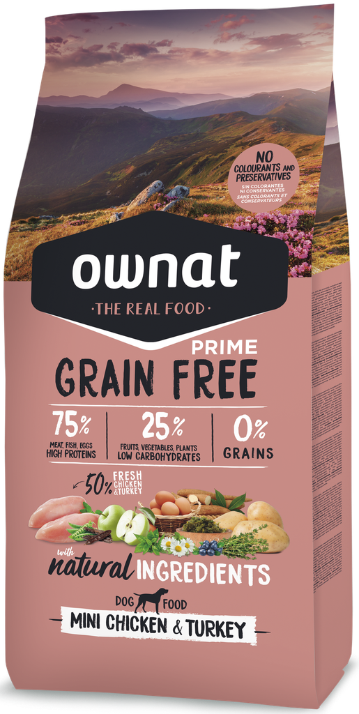 OWNAT GF PRIME MINI ADULT CHICKEN&TURKEY DOG