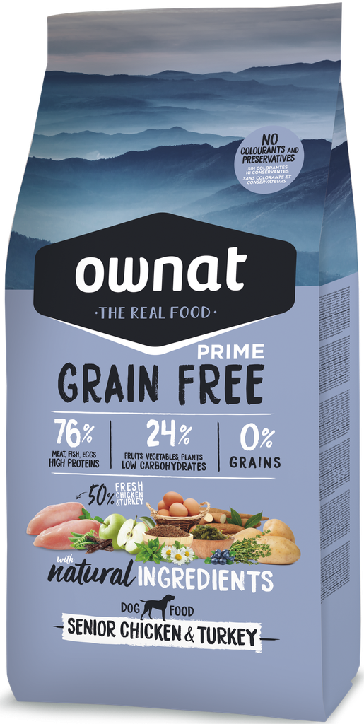 [031436] OWNAT GF PRIME SENIOR CHICKEN&TURKEY DOG (3 Kg)