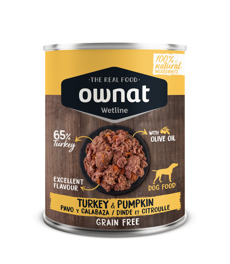 [057018] OWNAT WETLINE DOG Pavo y Calabaza (12 x 395 gr)