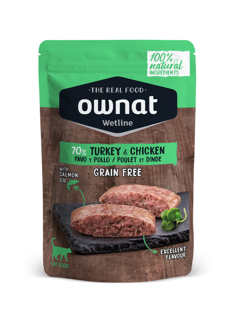 OWNAT WETLINE CAT Pavo y Pollo (12 x 85 gr)
