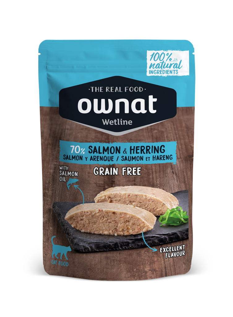 [057002] OWNAT WETLINE CAT Salmon y arenques (12 x 85 gr)