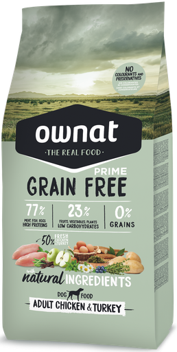OWNAT GF PRIME AD. CHICKEN&TURKEY DOG